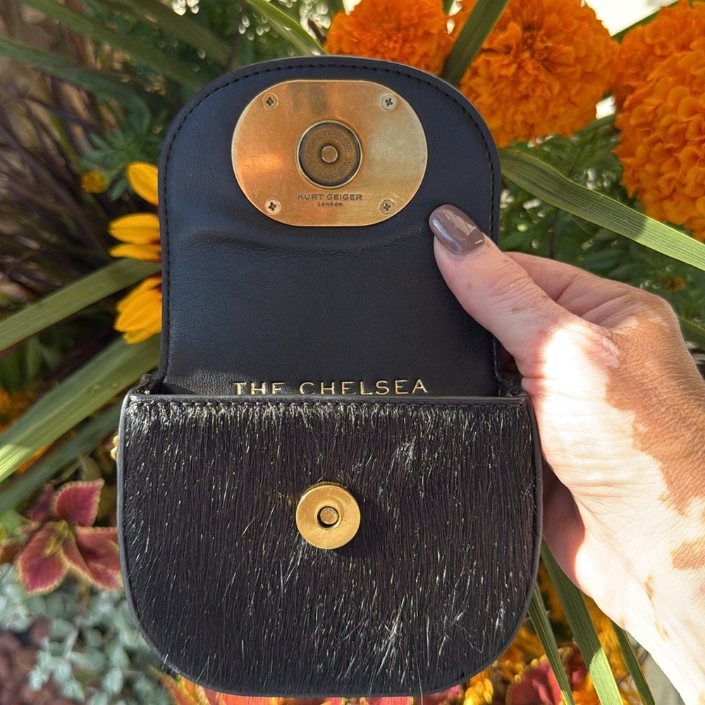 Kurt Geiger Calf Hair Micro Chelsea Saddle Crossbody Bag; Mini (Hard to Find) - Picture 11 of 17